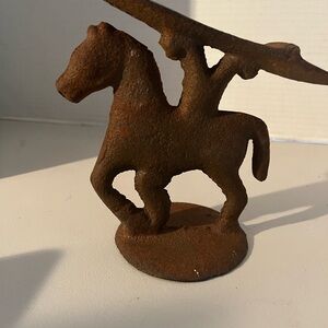 Rustic Brown Horse cast-iron shoe shine foot rest / cobbler rest